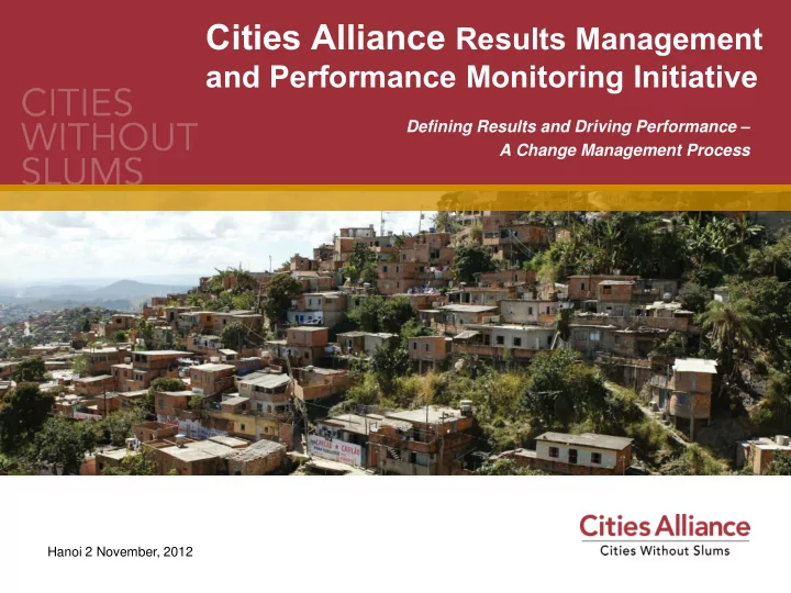 defining results and driving performance a change