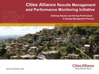 Defining Results and Driving Performance   A Change Management Process  Hanoi 2 November, 2012