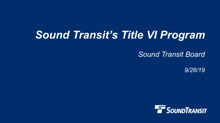 sound transit s title vi program