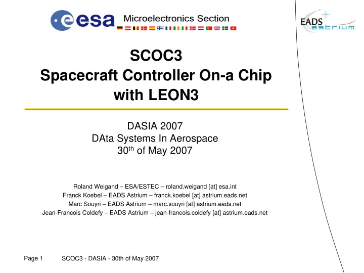 scoc3 spacecraft controller on a chip with leon3