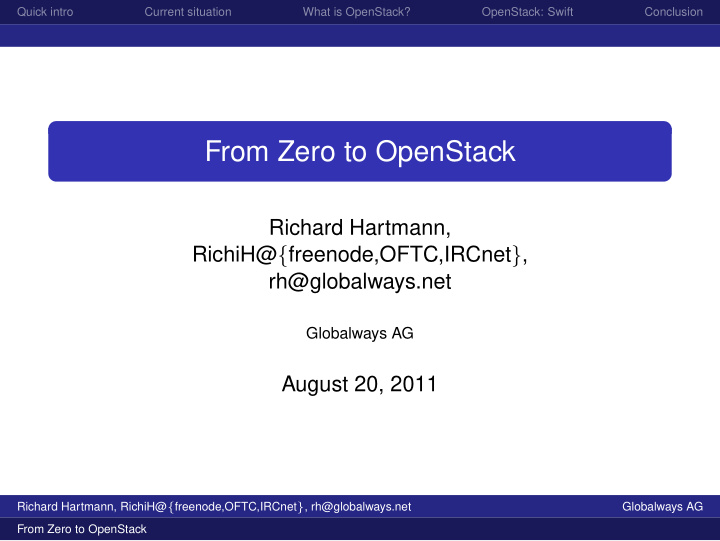 from zero to openstack