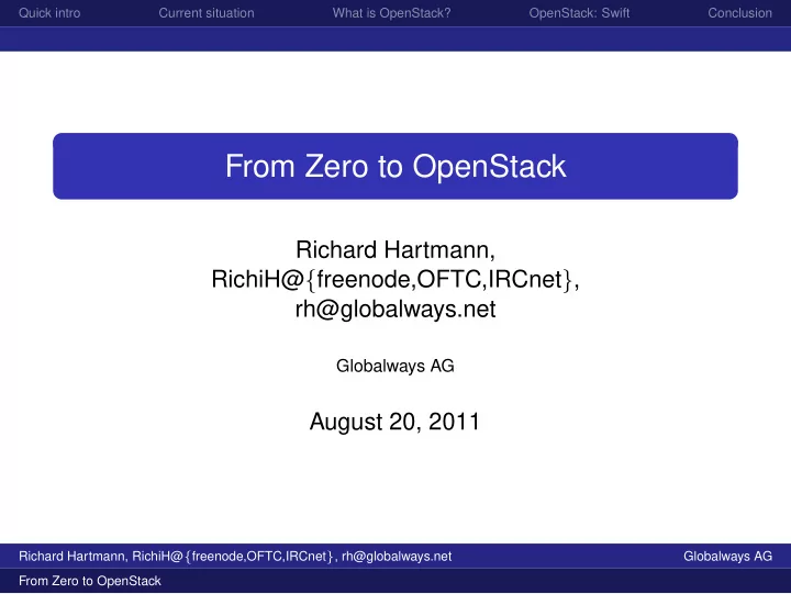 from zero to openstack