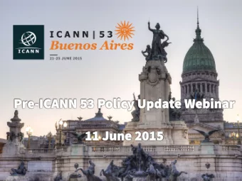 David Olive  ICANN Vice-President for  Policy Development  Support  General Manager of the  ICANN