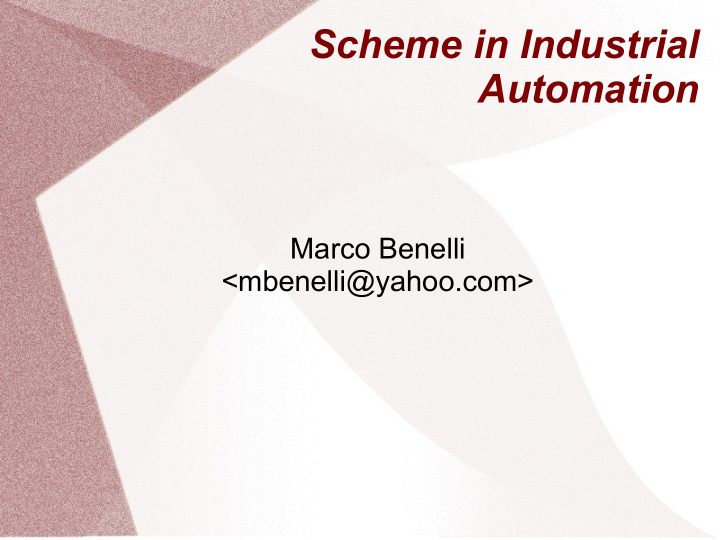 scheme in industrial automation