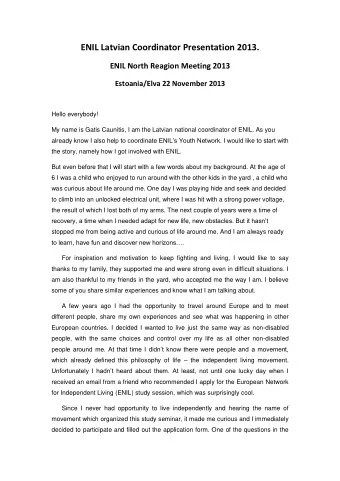 application f orm was What is Independent Living for you?. On one hand it sounds  like a easy