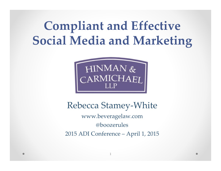 compliant and effective social media and marketing
