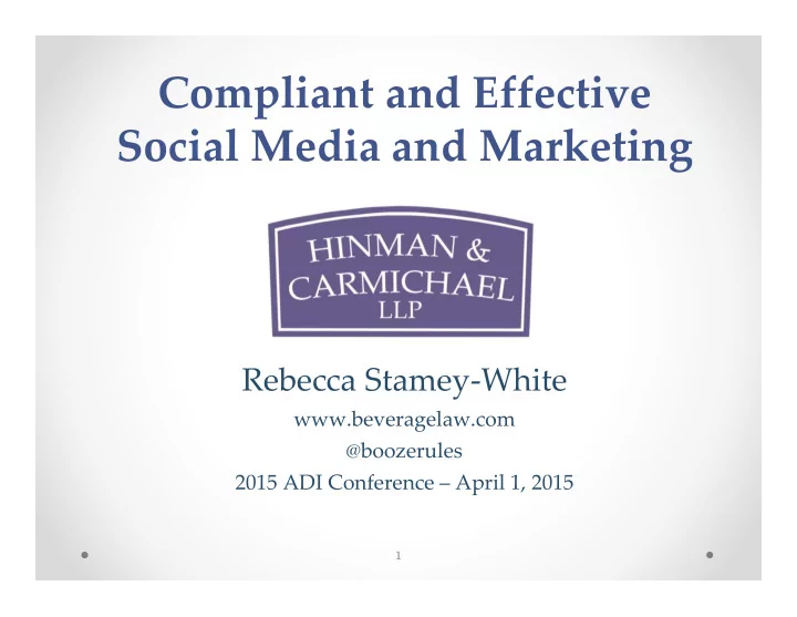 compliant and effective social media and marketing