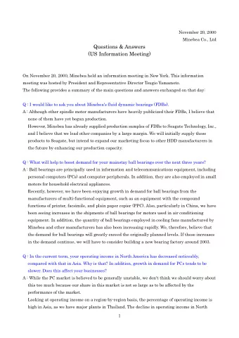 Ques  Questions &amp;  tions &amp; Answers  swers  (US Informatio  (US Information  n Meeting)