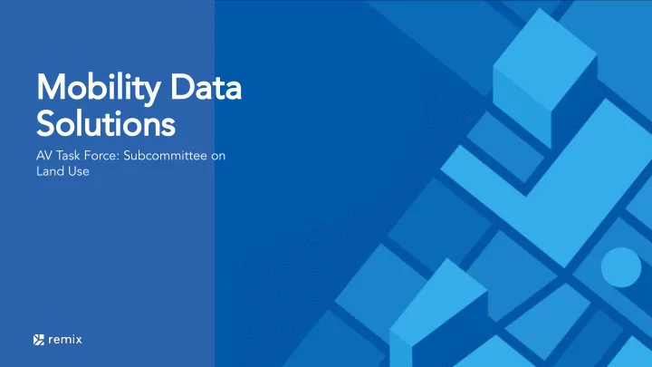 mobility data solutions