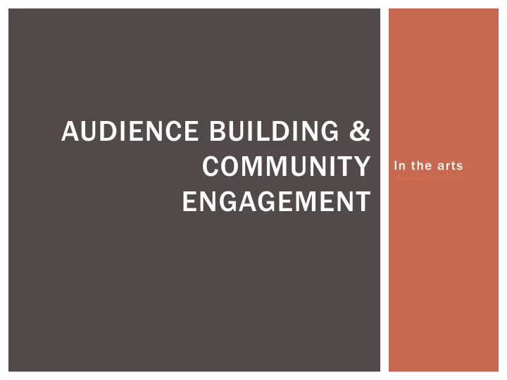audience building community