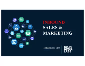 INBOUND  SALES &amp;  MARKETING  MIKE ROSE, CEO  COMPANY NAME  WWW.YOURDOMAIN.COM  2 Inbound
