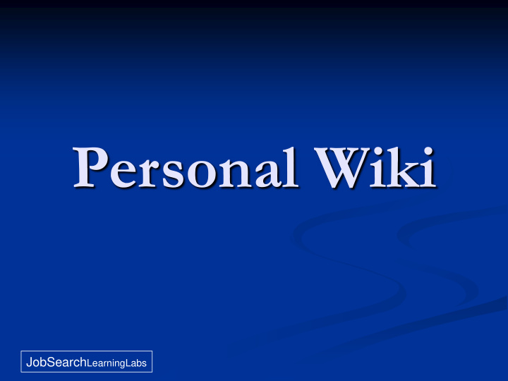 personal wiki
