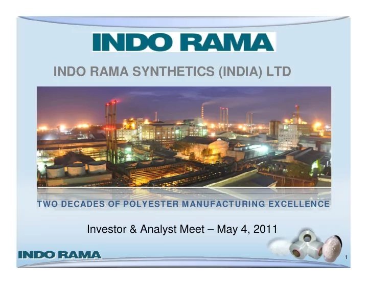 indo rama synthetics india ltd