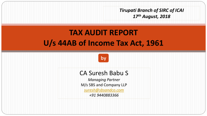 tax audit report u s 44ab of income tax act 1961