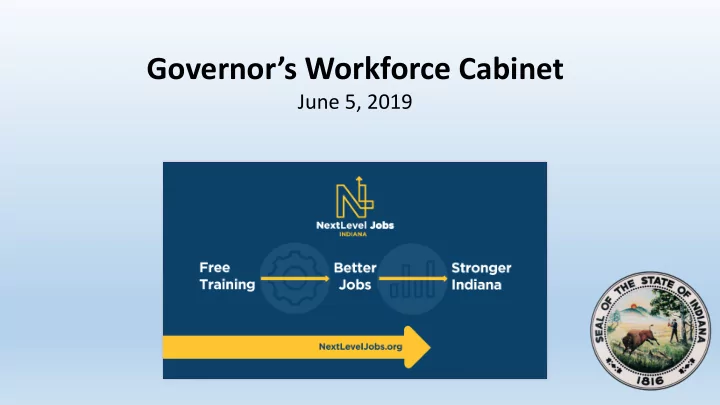 overview of the governor s workforce cabinet