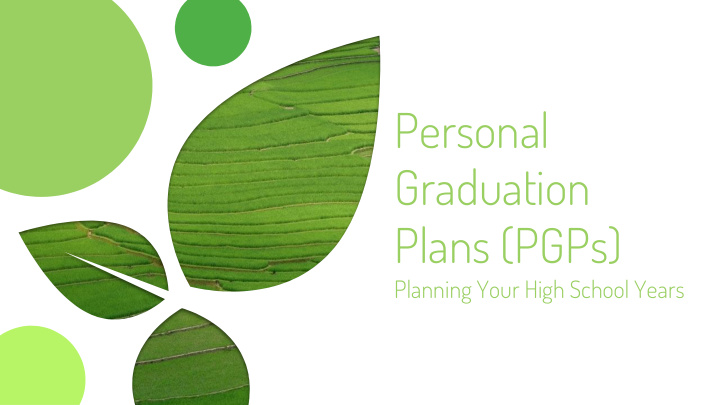 personal graduation plans pgps