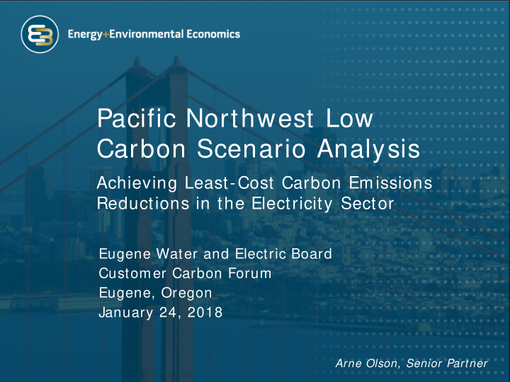 pacific northwest low carbon scenario analysis