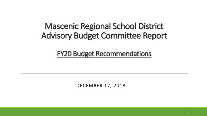 advisory budget committee report