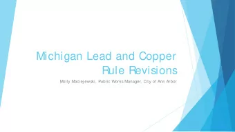 Rule Revisions  Molly Maciej ewski, Public Works Manager, City of Ann Arbor  Acronyms Used in this