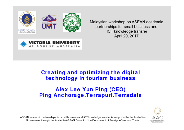 creating and optimizing the digital technology in tourism