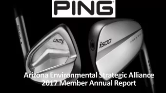 AESA Member Annual Report  2015  PING, Inc.  Leadership Characteristics  Conservation and Pollution
