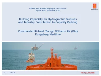 Building Capability for Hydrographic Products  and Industry Contribution to Capacity Building