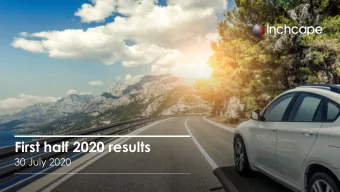 First half 2020 results  30 July 2020  Duncan Tait  Group CEO  Gijsbert de Zoeten  Group CFO