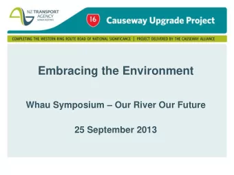 Embracing the Environment  Whau Symposium  Our River Our Future  25 September 2013  Agenda