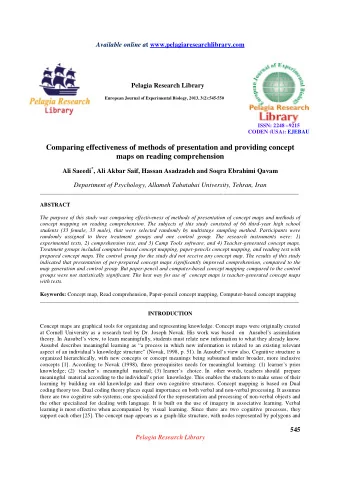 Pelagia Research Library  European Journal of Experimental Biology, 2013, 3(2):545-550  ISSN: 2248