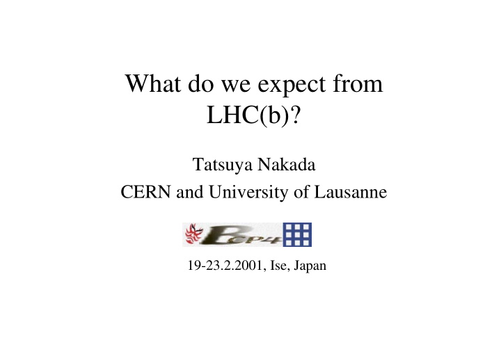 what do we expect from lhc b