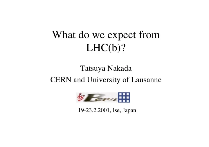 what do we expect from lhc b