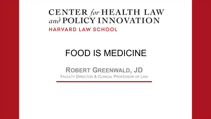 food is medicine