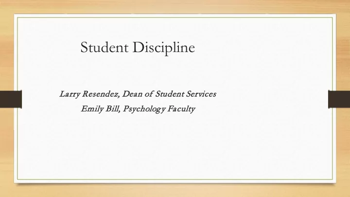 student discipline