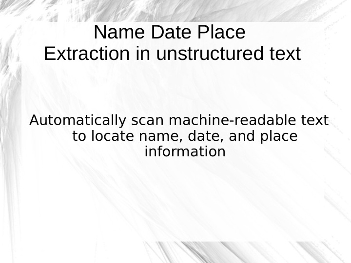 name date place extraction in unstructured text