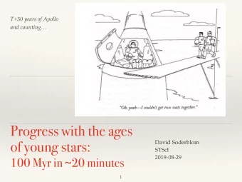 Progress with the ages of young stars:   David Soderblom  STScI  2019-08-29 100 Myr in ~ 20