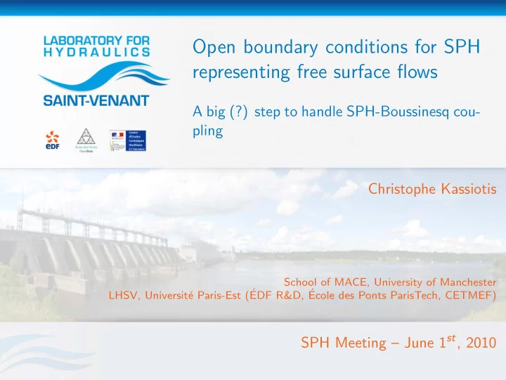open boundary conditions for sph representing free