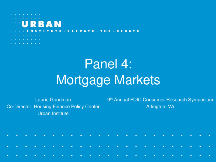 panel 4 mortgage markets