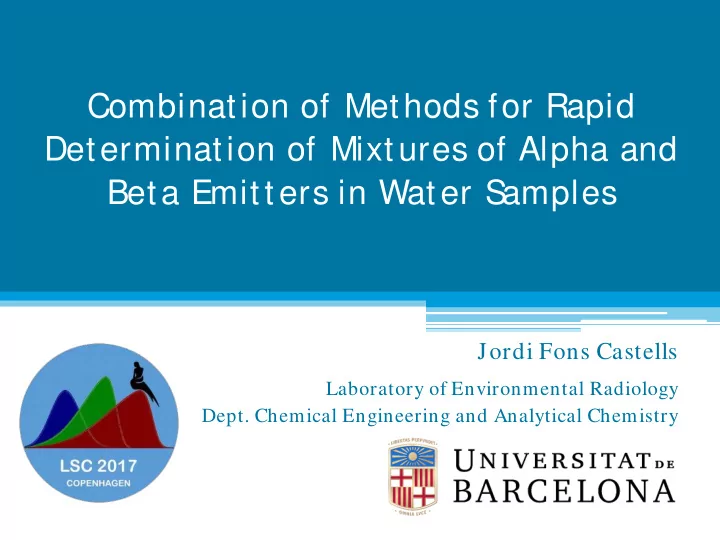 combination of methods for rapid determination of