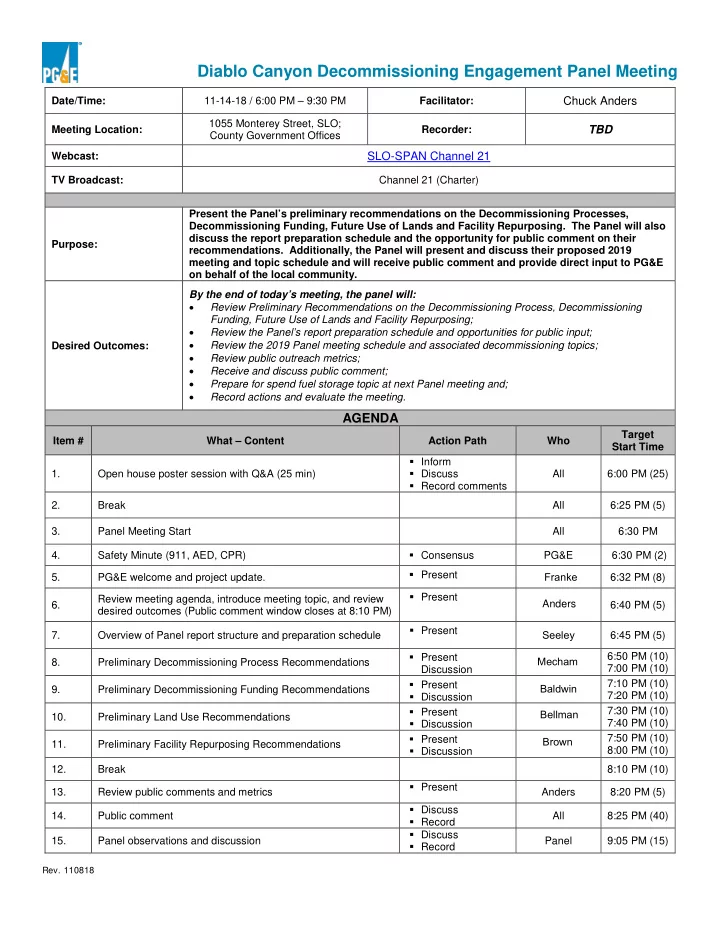 diablo canyon decommissioning engagement panel meeting
