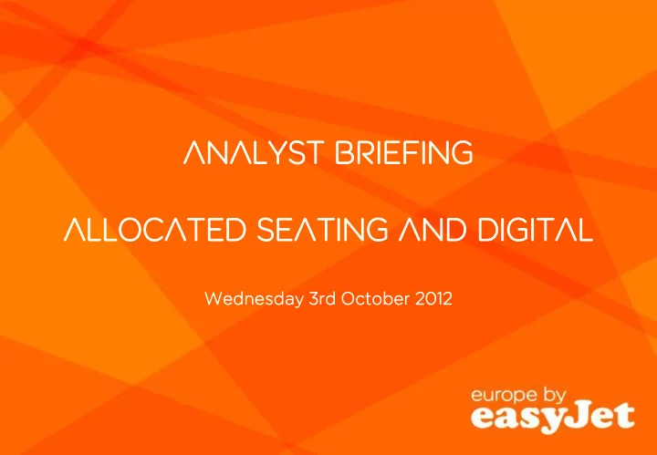 alloc llocated ated se seating ting and nd digital igital