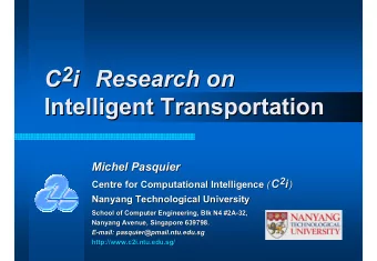 2 i C 2  i Research on  Research on  C  Intelligent Transportation  Intelligent Transportation