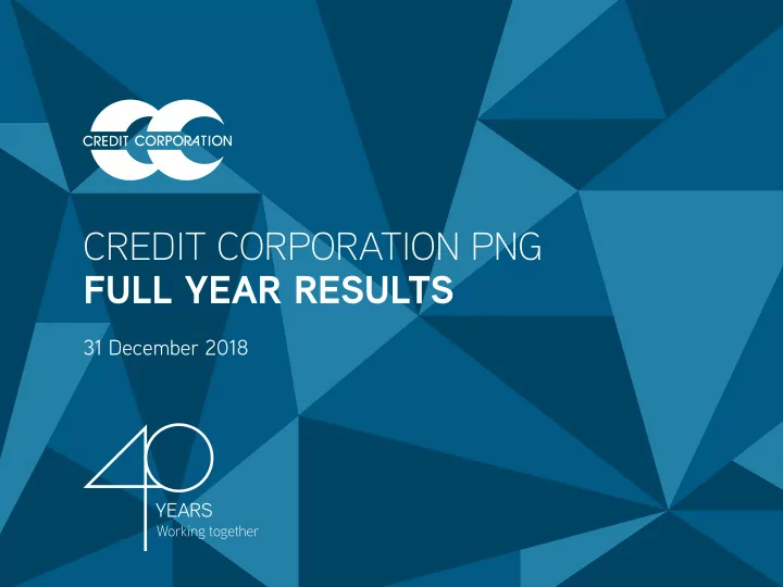 credit corporation png full year results