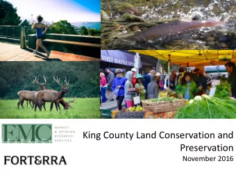 King County Land Conservation and  Preservation  November 2016  Methodology  Live telephone