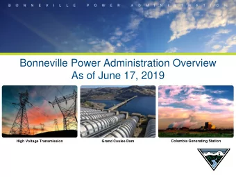 Bonneville Power Administration Overview  As of June 17, 2019  High Voltage Transmission  Grand
