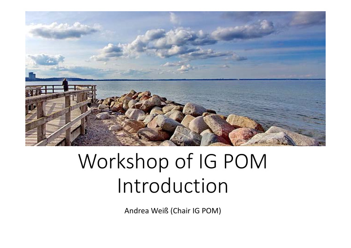 workshop of ig pom introduction
