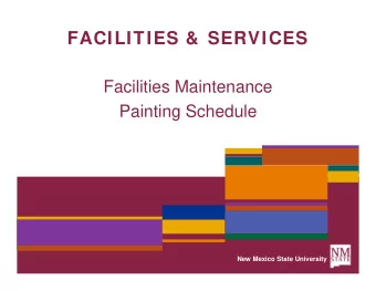 FACILITIES &amp;  SERVICES  Facilities Maintenance  Painting Schedule  New Mexico State University