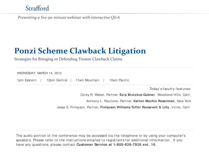 ponzi scheme clawback litigation