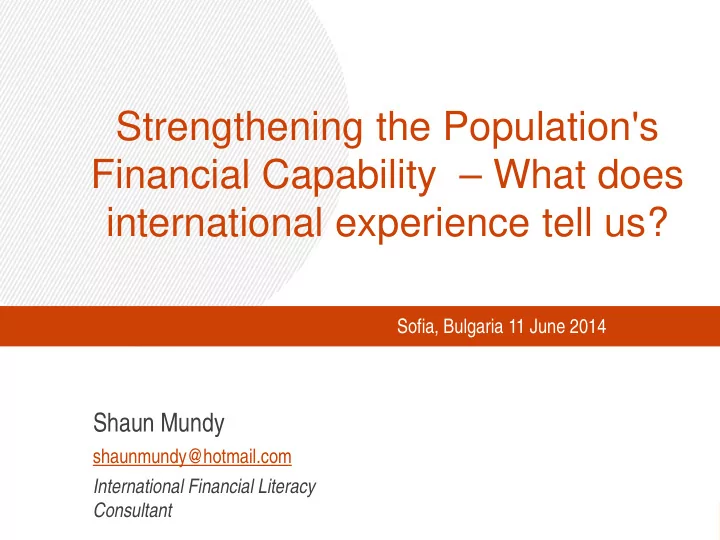 strengthening the population s financial capability what