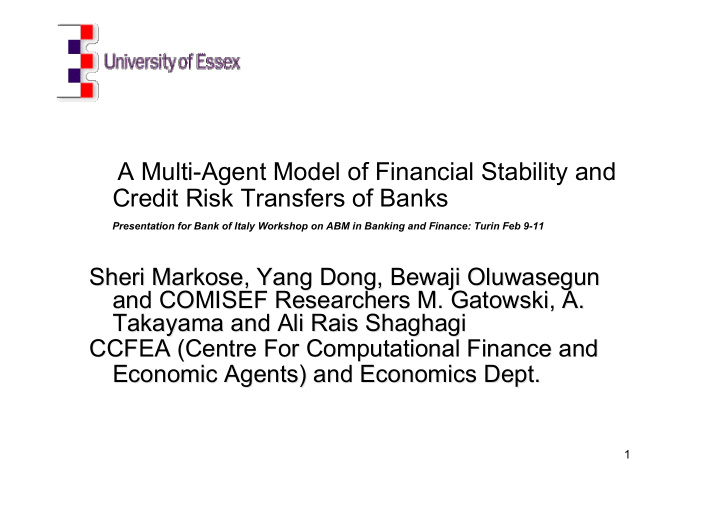 a multi agent model of financial stability and credit