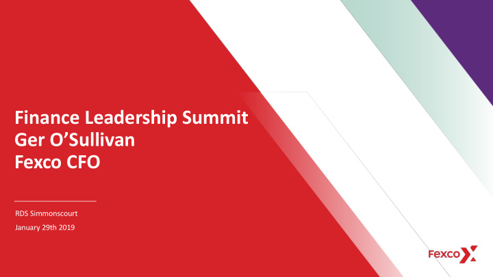 finance leadership summit ger o sullivan fexco cfo